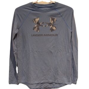 2/$25 🏷 Under Armour Blue Graphic Logo Long Sleeve Size XS